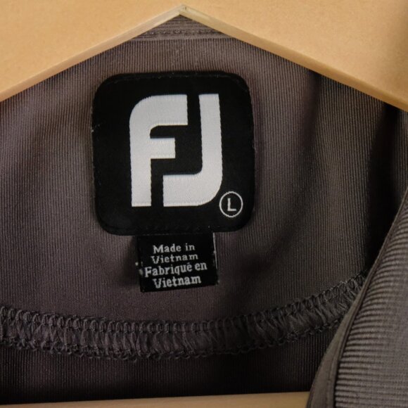 Footjoy Polo Mens Large Gray Blue White Striped ProDry Golf Performance - Picture 6 of 8